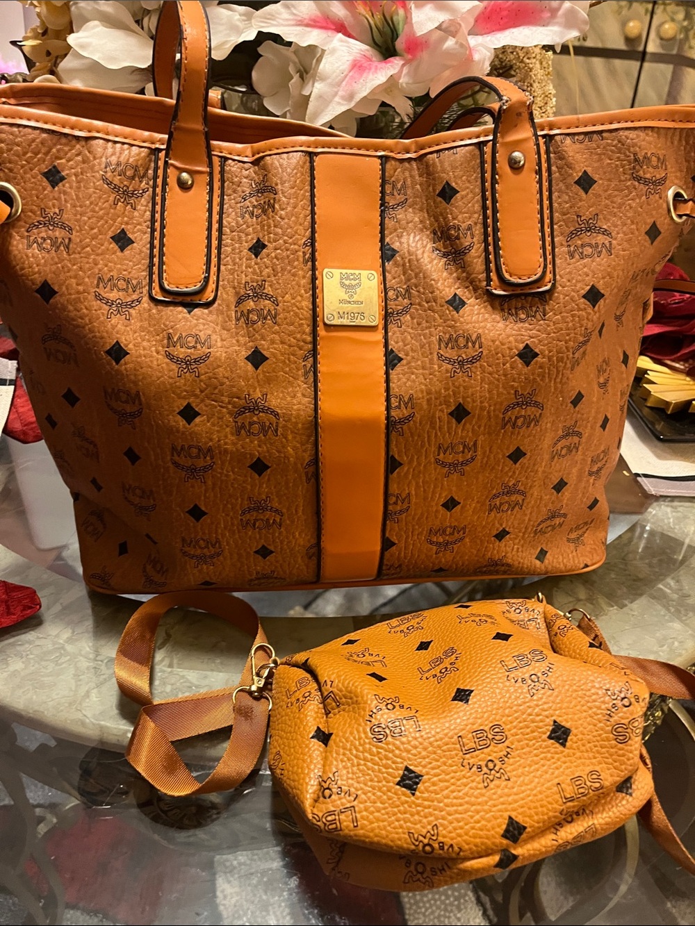 Cognac Visetos Canvas Tote Bag & 🔥smaller bag